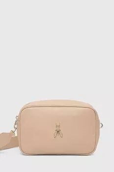 Кожаная сумка Patrizia Pepe, бежевый