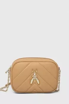 Кожаная сумка Patrizia Pepe, бежевый