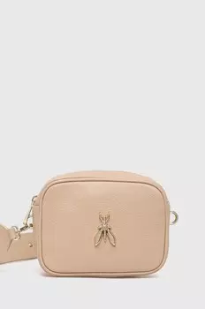 Кожаная сумка Patrizia Pepe, бежевый