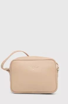Кожаная сумка Patrizia Pepe, бежевый