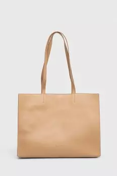 Кожаная сумка Patrizia Pepe, бежевый