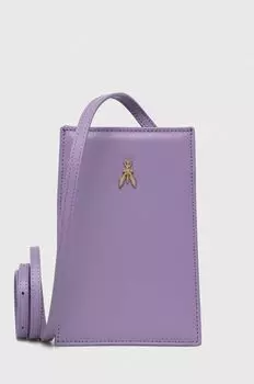 Кожаная сумка Patrizia Pepe, фиолетовый