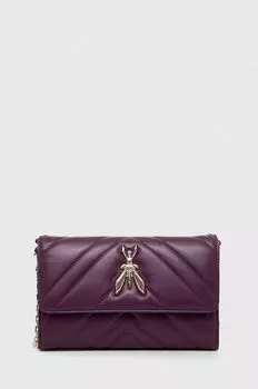 Кожаная сумка Patrizia Pepe, фиолетовый
