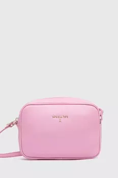 Кожаная сумка Patrizia Pepe, розовый