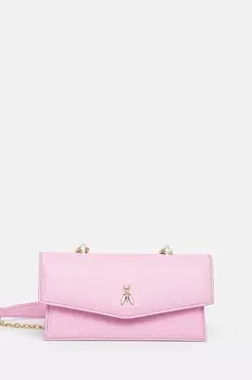 Кожаная сумка Patrizia Pepe, розовый