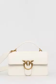 Кожаная сумка Pinko, белый