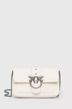 Кожаная сумка Pinko, белый