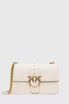 Кожаная сумка Pinko, белый