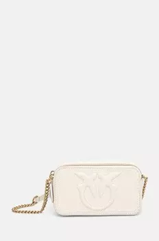 Кожаная сумка Pinko, бежевый