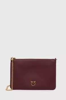 Кожаная сумка Pinko, бордовый