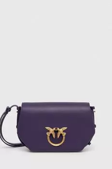 Кожаная сумка Pinko, фиолетовый