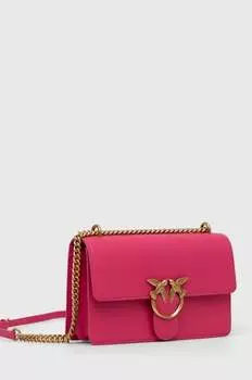 Кожаная сумка Pinko, фиолетовый