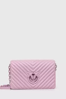 Кожаная сумка Pinko, фиолетовый