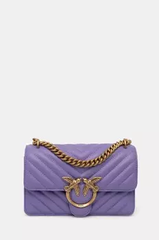 Кожаная сумка Pinko, фиолетовый