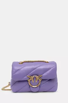 Кожаная сумка Pinko, фиолетовый