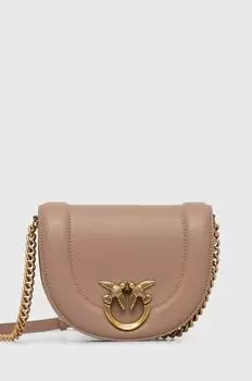 Кожаная сумка Pinko, коричневый