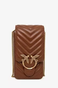 Кожаная сумка Pinko, коричневый