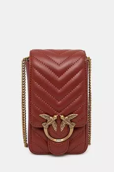 Кожаная сумка Pinko, красный