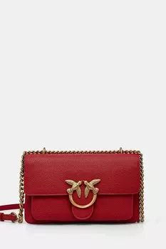 Кожаная сумка Pinko, красный