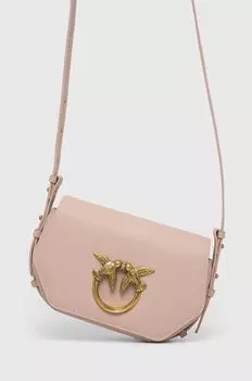 Кожаная сумка Pinko, розовый