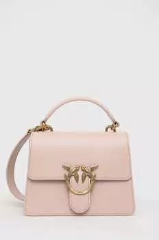 Кожаная сумка Pinko, розовый