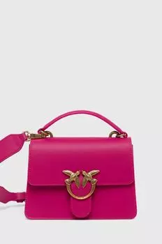 Кожаная сумка Pinko, розовый