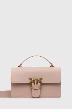Кожаная сумка Pinko, розовый