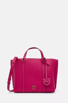 Кожаная сумка Pinko, розовый