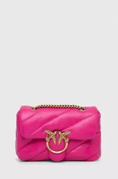 Кожаная сумка Pinko, розовый