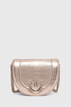 Кожаная сумка Pinko, розовый
