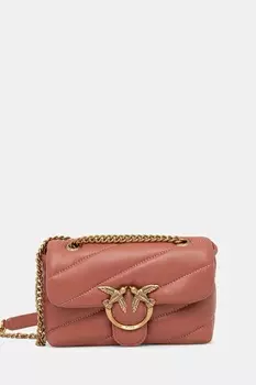 Кожаная сумка Pinko, розовый