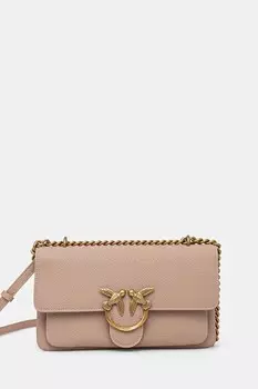 Кожаная сумка Pinko, розовый