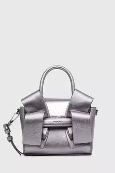 Кожаная сумка Pinko, серебро