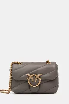 Кожаная сумка Pinko, серый