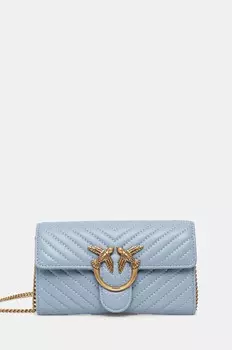 Кожаная сумка Pinko, синий