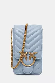 Кожаная сумка Pinko, синий