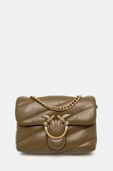 Кожаная сумка Pinko, зеленый