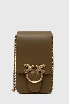 Кожаная сумка Pinko, зеленый