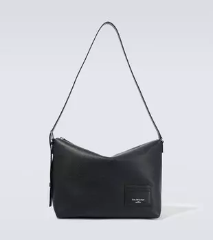Кожаная сумка-почтальон Credit Large Balenciaga, черный