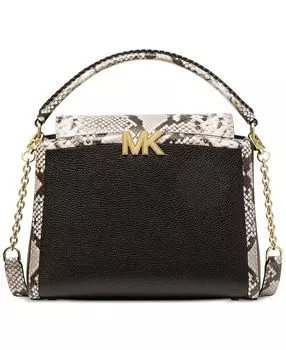 Кожаная сумка-портфель karlie среднего размера Michael Kors, черный