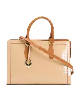 Кожаная сумка-портфель Made In Italy с отделкой и двойными ручками Arcadia, цвет Cappuccino