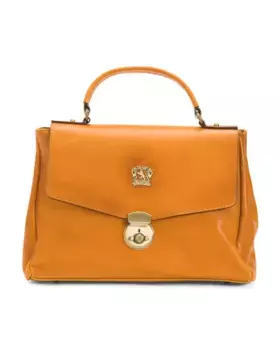 Кожаная сумка-портфель Made In Italy с верхней ручкой и фурнитурой Pratesi, коричневый