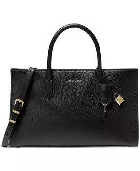 Кожаная сумка-портфель MICHAEL Scarlett Medium East West Michael Kors, зеленый