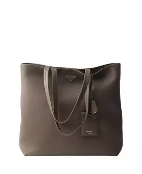 Кожаная сумка Prada, серый