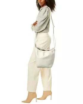 Кожаная сумка-пуф Valentino Sac VLogo, белый