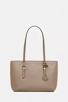 Кожаная сумка Quinn Michael Michael Kors, бежевый