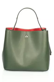 Кожаная сумка с декоративными кистями Massimo Castelli, зеленый