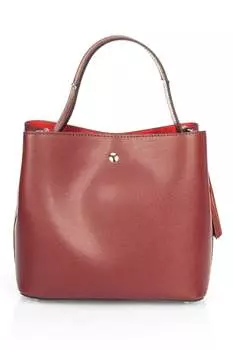 Кожаная сумка с декоративными кистями Massimo Castelli, красный