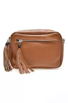 Кожаная сумка с кисточкой Isabella Rhea, коричневый