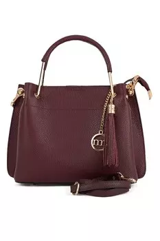 Кожаная сумка с кисточкой Mia Tomazzi, бургундия